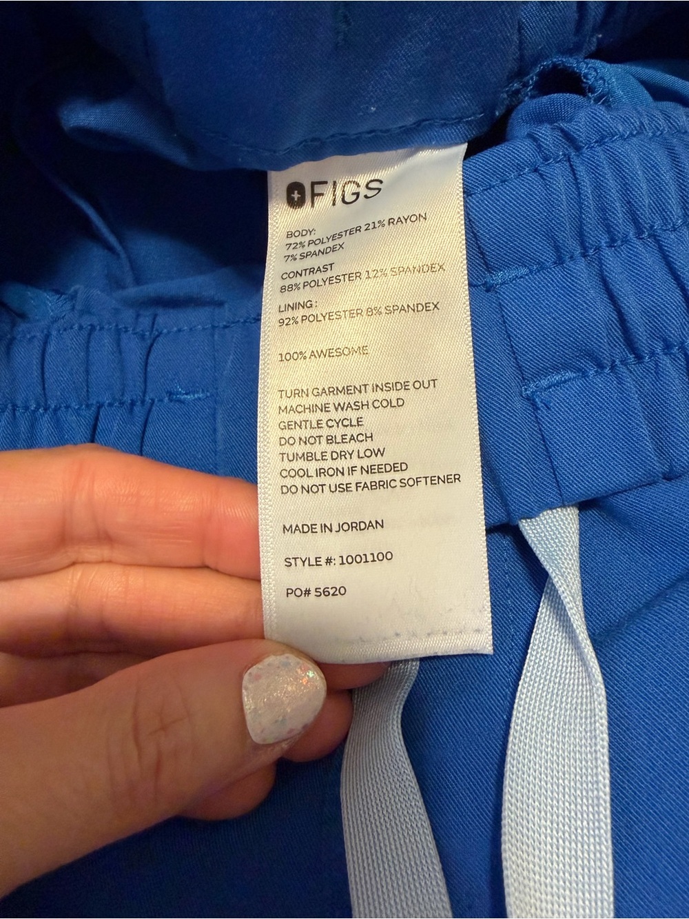 Figs Uman relaxed fit joggers scrub pants women’s small blue po 5620 - Picture 6 of 8